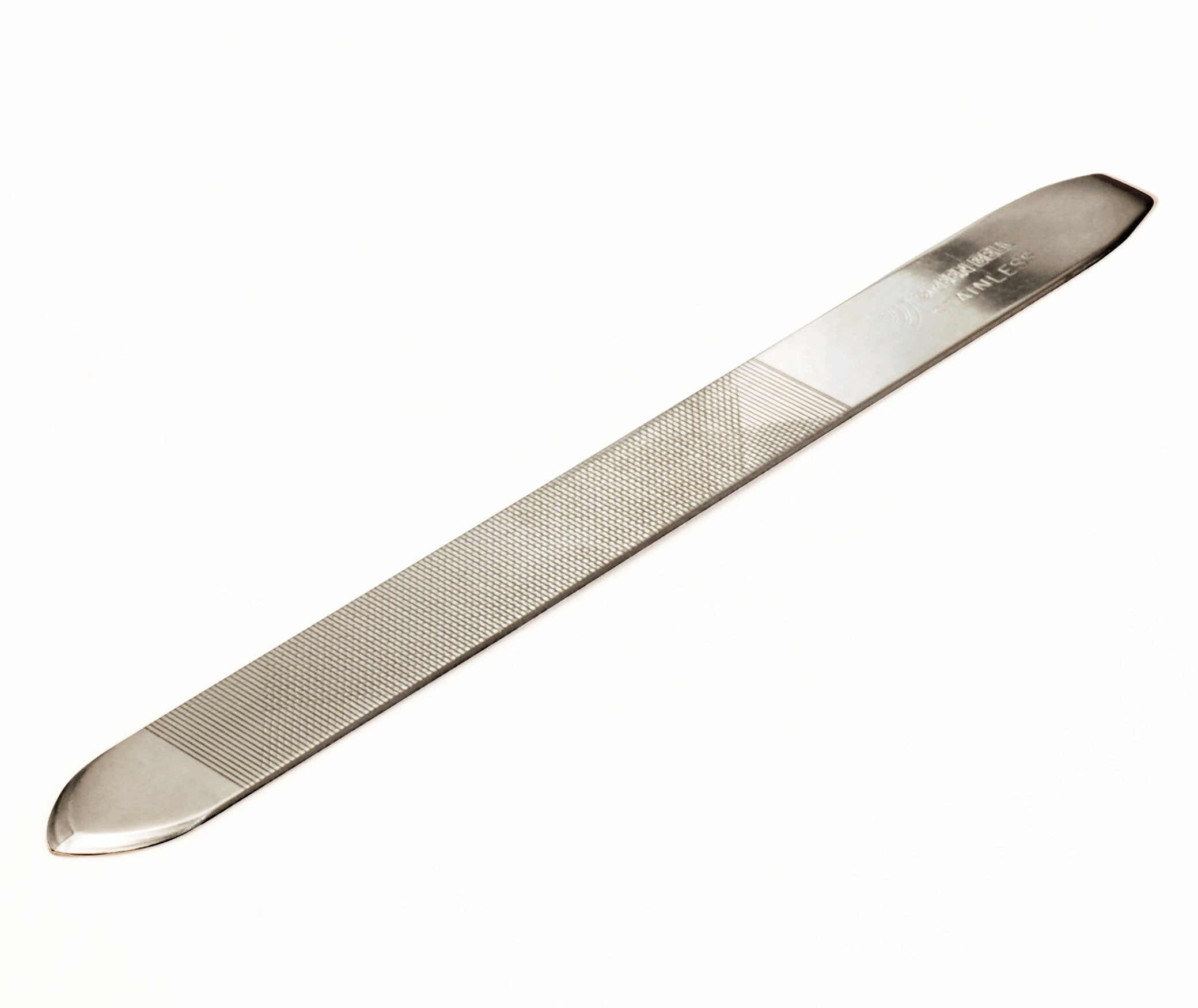 Seki Edge nail file with cuticle pusher in stainless steel for precise nail care