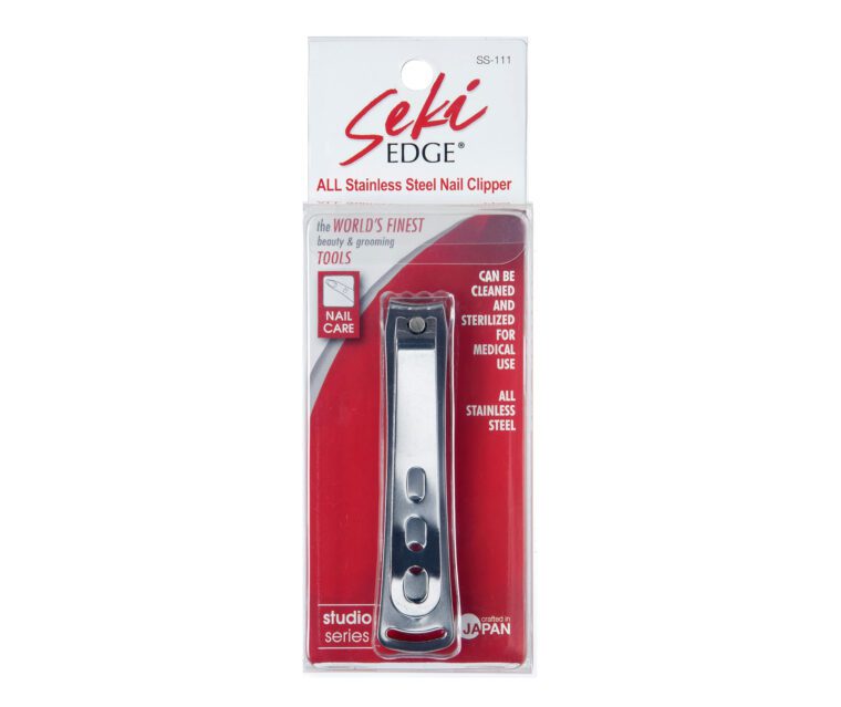 Seki Edge stainless nail clipper packaged, featuring a sleek design for precision nail grooming