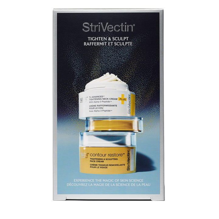 StriVectin Tighten and Sculpt skincare set with contour cream and restoration formula for youthful skin