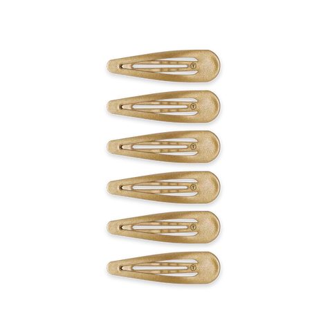 Teleties snap hair clips in gold, set of six for stylish hair accessories