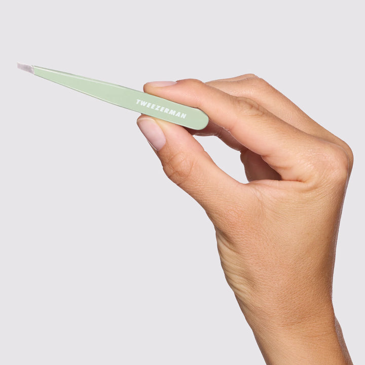 Tweezerman precision tweezers tweezer in mint green for perfect eyebrow shaping and grooming