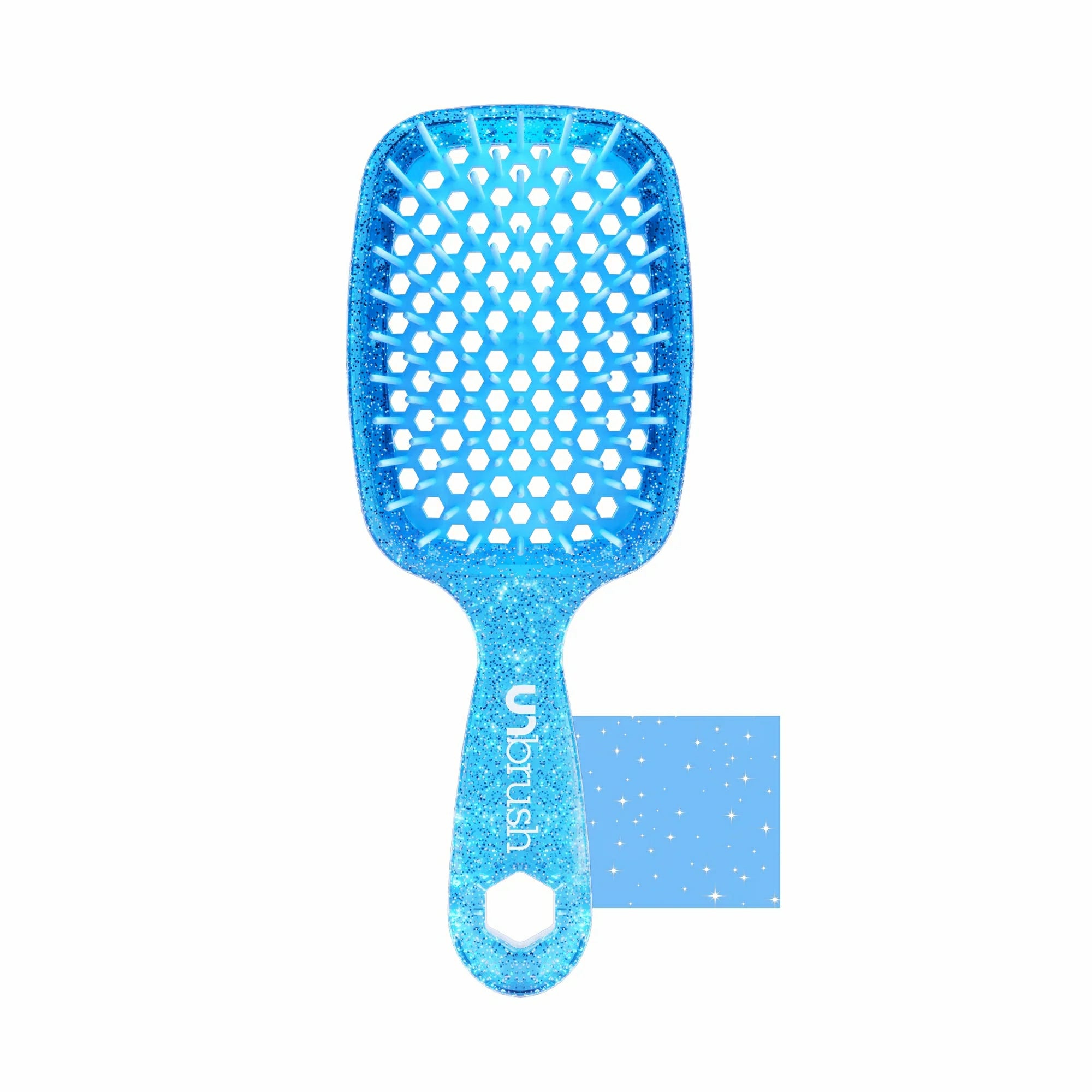 Unbrush original full sized hair brush in blue with vented design for gentle detangling