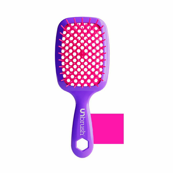 Unbrush original full sized hair brush in purple and pink with unique hexagonal bristle design