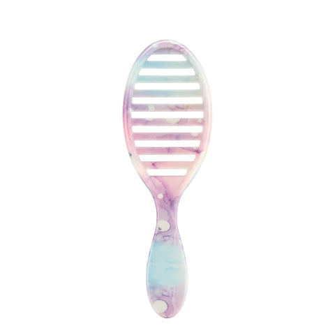 Wet Brush colorwash speed dry set ventilated hairbrush with pastel purple and blue marble design