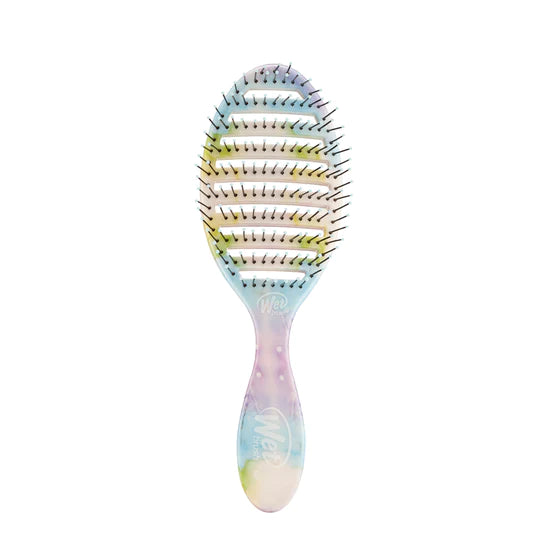 Wet Brush colorwash speed dry set with flexible bristles and pastel rainbow handle for gentle detangling