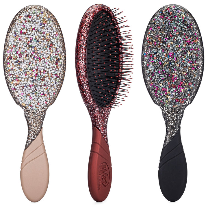Wet Brush Crushed Jewels Detangler brushes with jeweled handles and flexible bristles for easy hair detangling