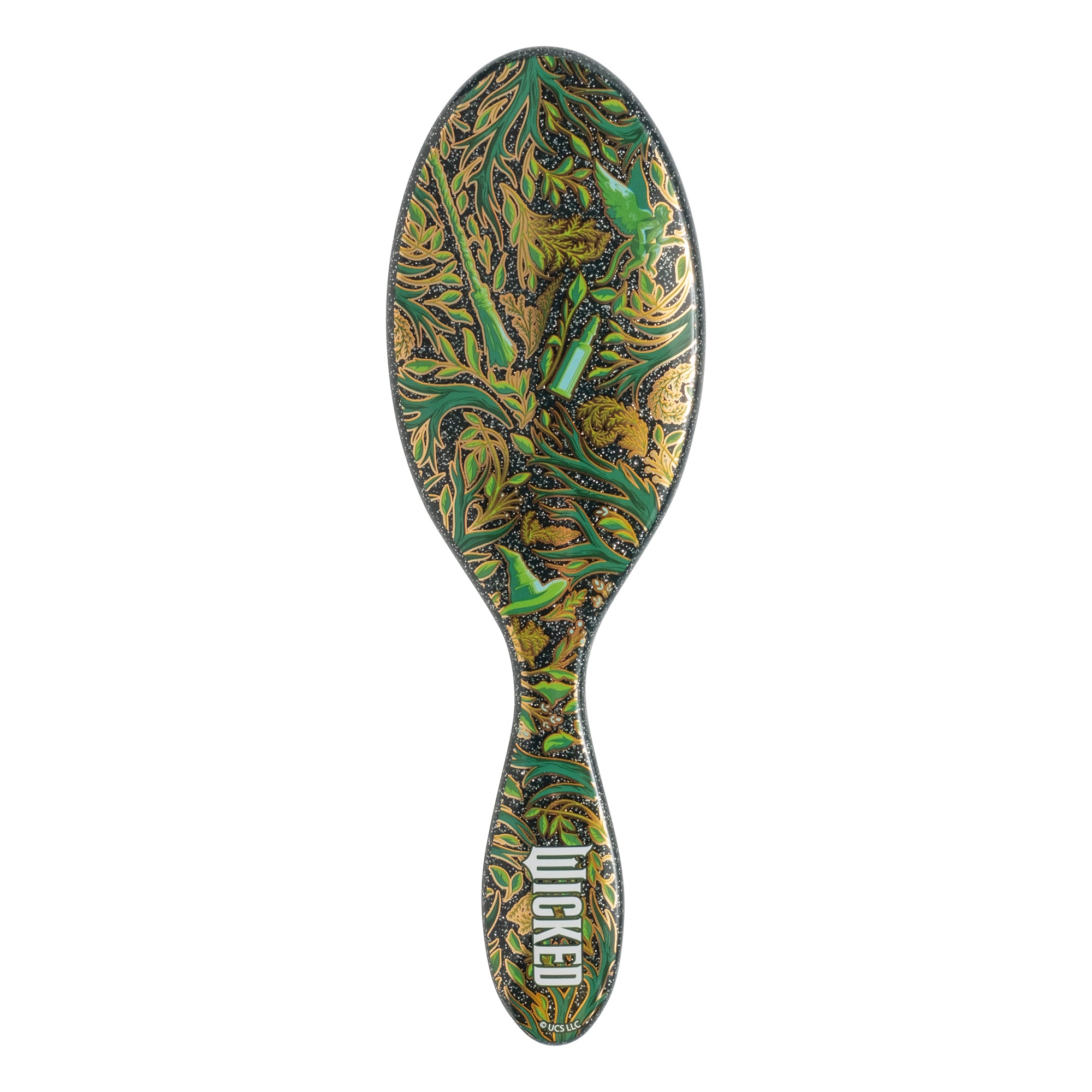 Wet Brush detangle and style kit featuring a vibrant green and black floral design brush for easy styling
