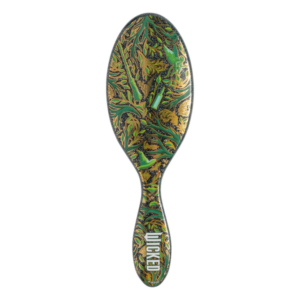Wet Brush detangle and style kit featuring a vibrant green and black floral design brush for easy styling