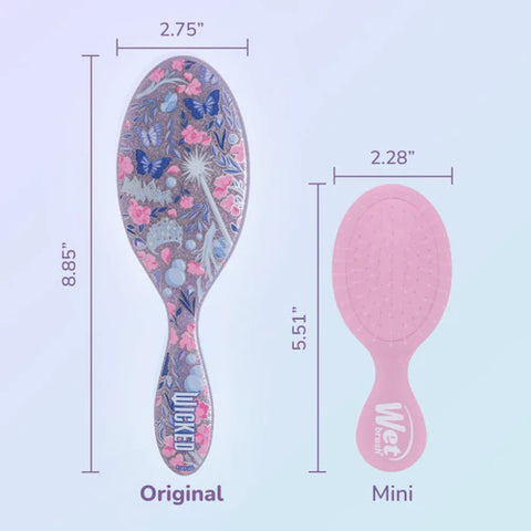 Wet Brush detangle and style kit featuring Original and Mini brushes with floral designs