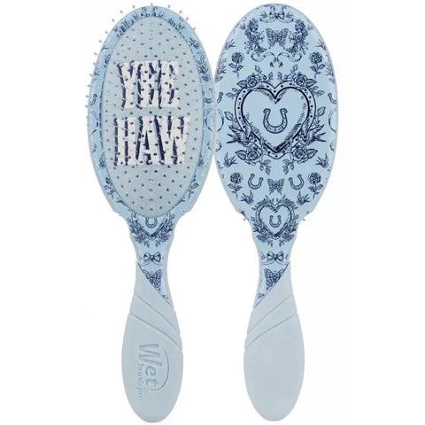 Wet Brush YEE HAW Detangler Hair Brush with unique blue design for snag-free styling