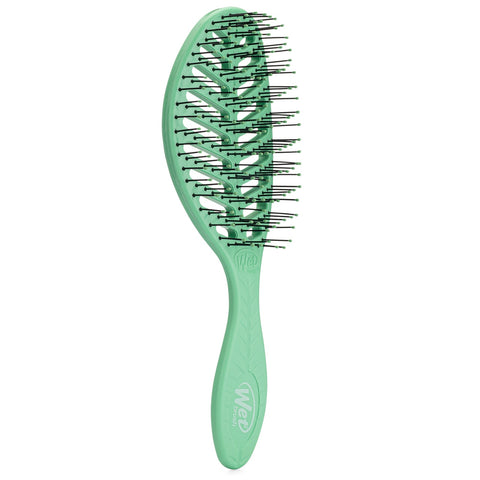 Wet Brush eco-friendly detangler in green with flexible bristles for gentle hair brushing