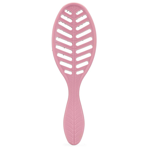 Wet Brush eco-friendly detangler in pink with ventilated leaf design for gentle hair detangling