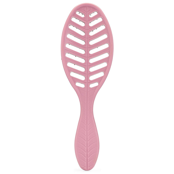 Wet Brush eco-friendly detangler in pink with ventilated leaf design for gentle hair detangling