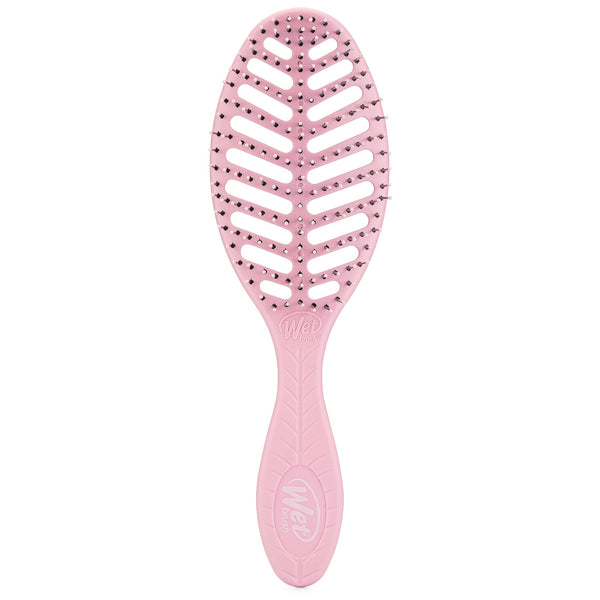 Wet Brush eco-friendly detangler in pink with flexible vented design for gentle hair care