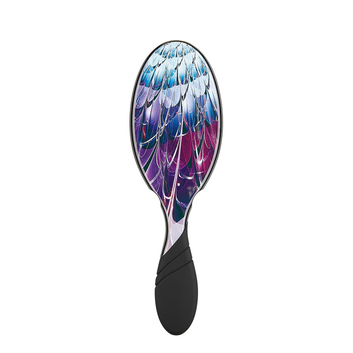 Wet Brush Electric Dreams hair brush with colorful feather design and black ergonomic handle