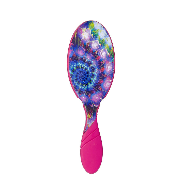 Wet Brush Electric Dreams hair brush with colorful mandala design and pink handle for smooth styling