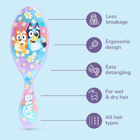 Wet Brush Bluey hair detangling brush featuring ergonomic design and easy detangling for all hair types