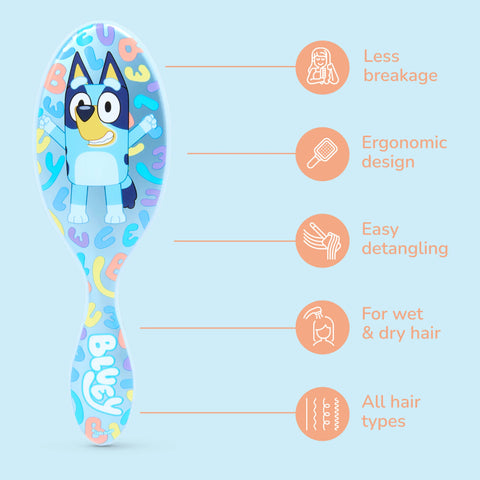 Wet Brush Bluey Hair Detangling Brush with ergonomic design for easy detangling on all hair types