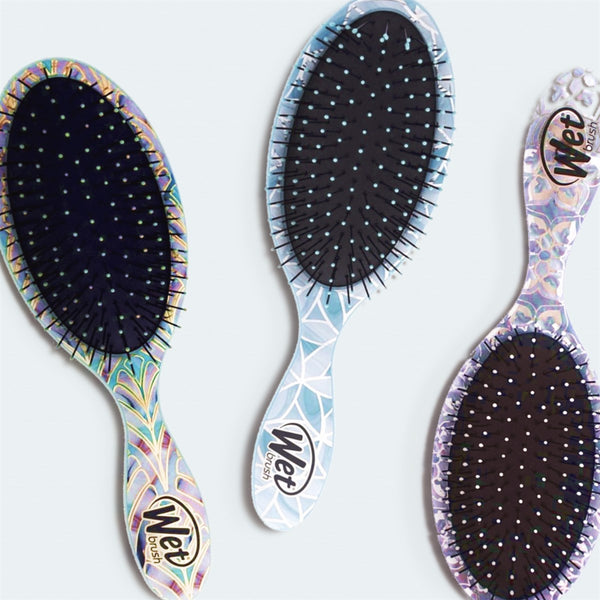 Wet Brush mosaic design hair brush set with colorful patterned handles and black bristles