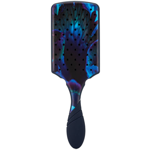 Wet Brush Paddle Brush for Tangle-Free Hair with colorful blue and black design and ergonomic handle