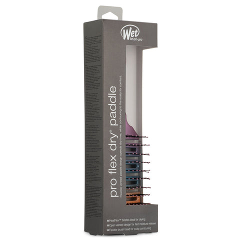 Wet Brush Pro Flex Dry Paddle in packaging with flexible bristles and open vent design for drying