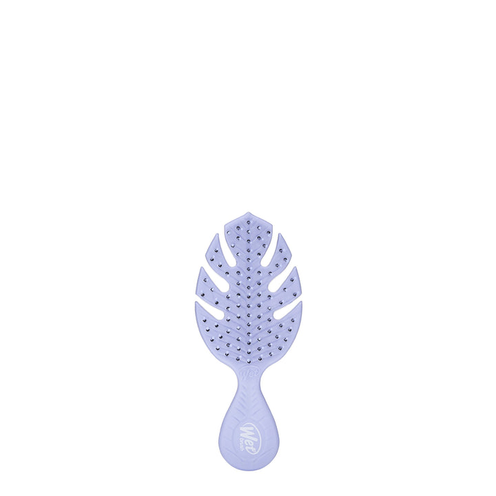 Wet Brush eco-friendly mini hairbrush in lavender with flexible bristles and leaf-shaped design
