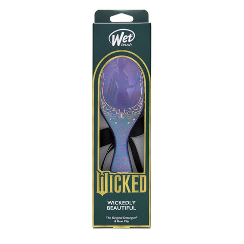 Wet Brush Wicked detangling brush in purple with decorative design in original packaging