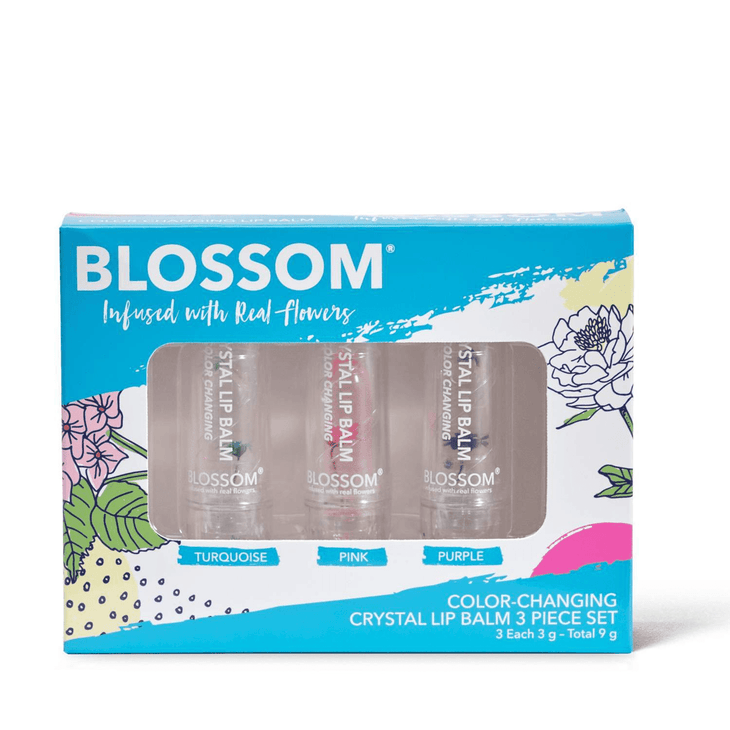 Blossom 3 Piece Set- Color-Changing Crystal Lip Balms-Blossom-Blossom_ Color Changing Lip Balm's,Blossom_ Gift Set's,Brand_Blossom,Collection_Gifts,Collection_Makeup,Gifts_Under 25,Makeup_Lip,Makeup_Lipstick,Sale_FABuary