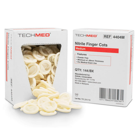 DUKAL 4404M Tech-Med Finger Cot, Medium, Nitrile (Pack of 144)-Dukal-Brand_Dukal/ Dawn Mist,Collection_Lifestyle,Dukal_ Bandage,Dukal_Bath & Body,Dukal_Medical,Dukal_Spa,Dukal_Surgical,Life_Home,Life_Medical,Life_Personal Care
