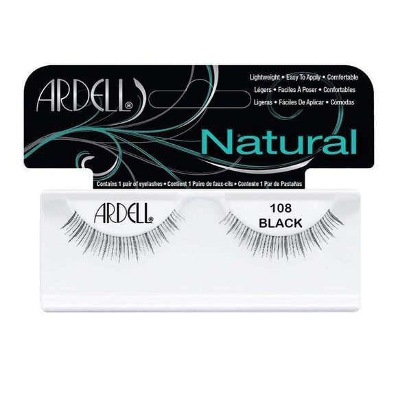 Ardell 108 Natural Black Faux Lashes-Ardell-ARD_Natural,Brand_Ardell,Collection_Makeup,Makeup_Eye,Makeup_Faux Lashes