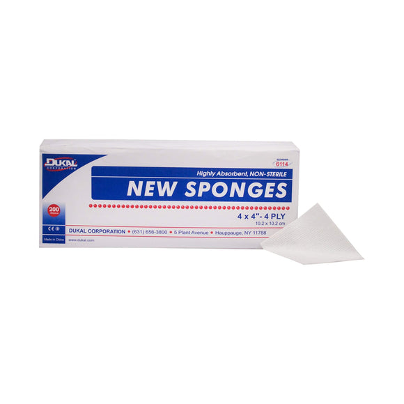 Dukal 6114 Non-Woven New Sponge, Non-Sterile, 4