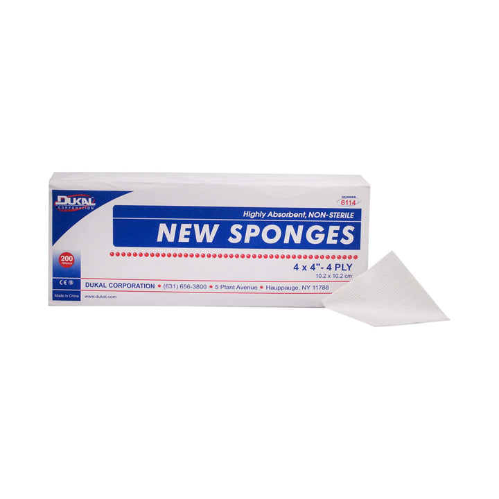 Dukal 6114 Non-Woven New Sponge, Non-Sterile, 4