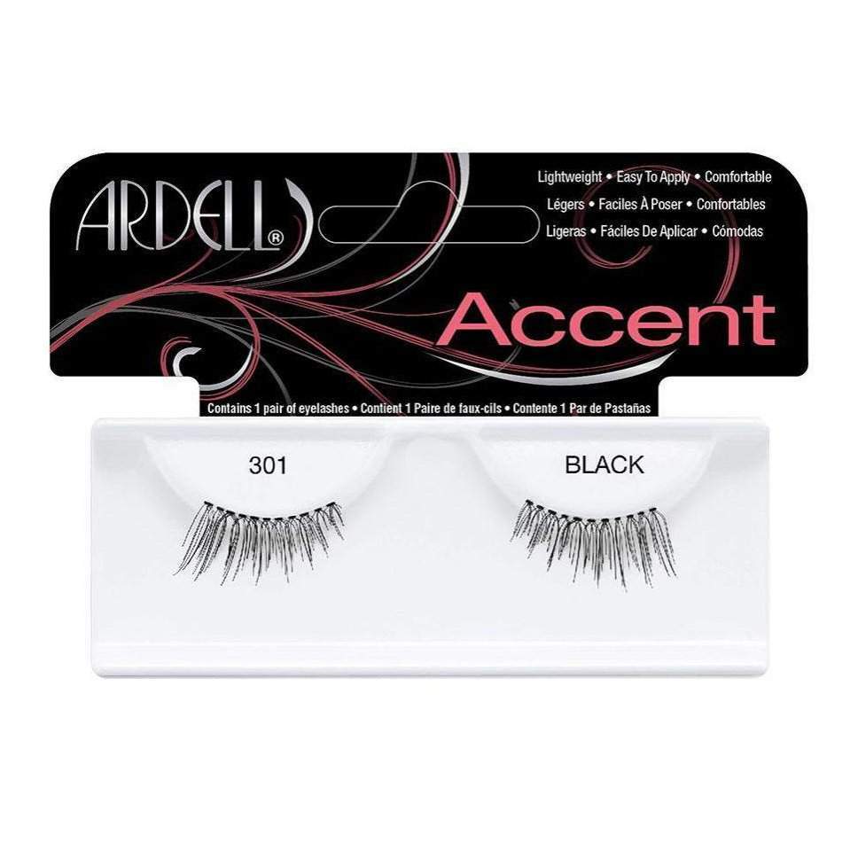 Ardell 301 Black Accent Lashes-Ardell-ARD_Natural,Brand_Ardell,Collection_Makeup,Makeup_Eye,Makeup_Faux Lashes