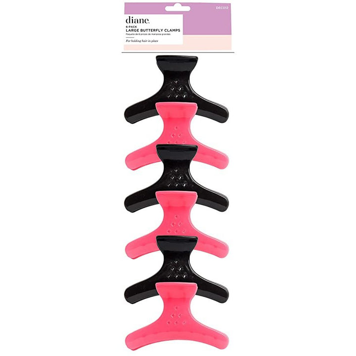 Diane Large Butterfly Clamps Assorted- 6Pk