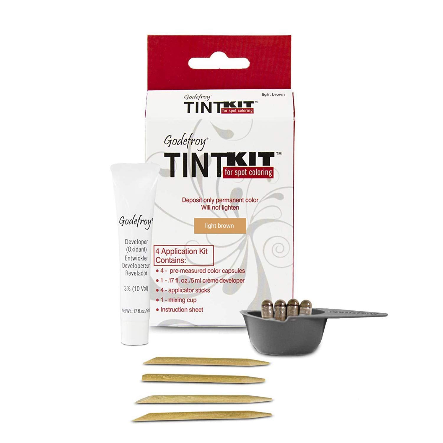 Godefroy Tint Kit (4 Application Kit) for Hair Coloring and Touchups
