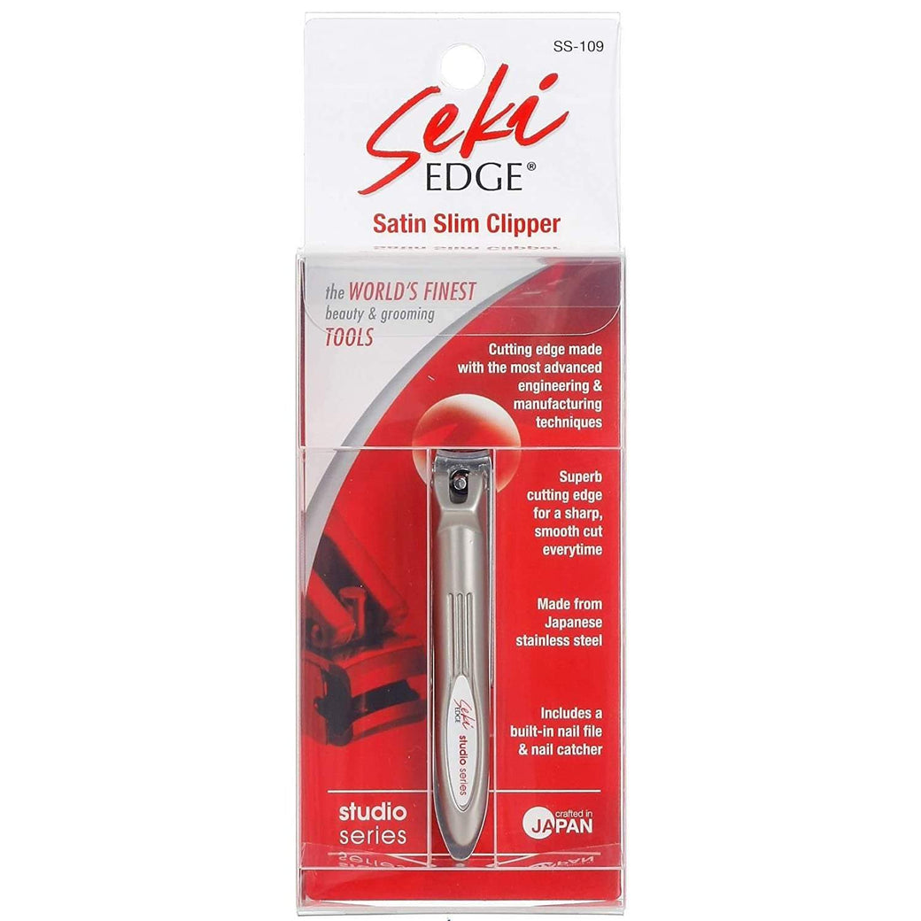 Seki Edge Satin Slim Clipper SS-109-Seki Edge-Brand_Seki,Collection_Nails,Nail_Tools,Seki_ Fingernail Clipper's,Seki_ Stainless Steel