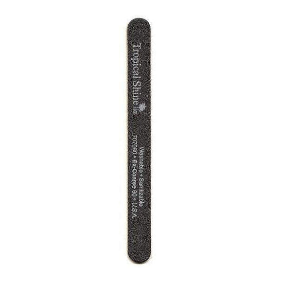 Tropical Shine Nail File Black File 80 (Extra-Coarse) 7 1/2 in x 3/4 in Large Size (707080)-Tropical Shine-Brand_Tropical Shine,Collection_Nails,Collection_Tools and Brushes,Nail_Tools,Tool_Nails,TROP_Coarse Files,TROP_Fine Files,TROP_Medium Files