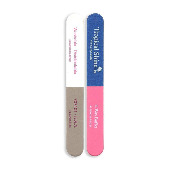 Tropical Shine Nail File Small 4-Way Buffer (Medium/Fine - Smooth/Shine) 5 1/2 in x 5/8 in Small Size (707101)-Tropical Shine-Brand_Tropical Shine,Collection_Nails,Nail_Tools,Tool_Nails