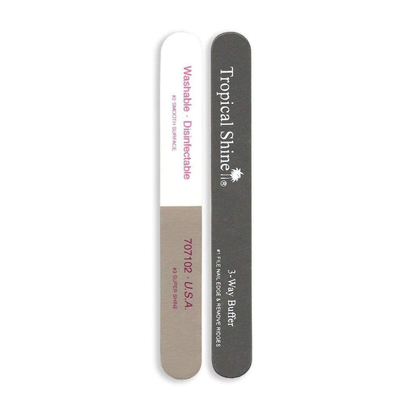 Tropical Shine Nail File Small 3-Way Buffer (Fine - Smooth/Shine) 5 1/2 in x 5/8 in Small Size (707102)-Tropical Shine-Brand_Tropical Shine,Collection_Nails,Collection_Tools and Brushes,Nail_Tools,Tool_Nails,TROP_Coarse Files,TROP_Fine Files,TROP_Medium Files