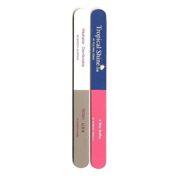 Tropical Shine Nail File Large 4-Way Buffer (Medium/Fine - Smooth/Shine) 7 1/2 in x 3/4 in Large Size (707201)-Tropical Shine-Brand_Tropical Shine,Collection_Nails,Nail_Tools,Tool_Nails