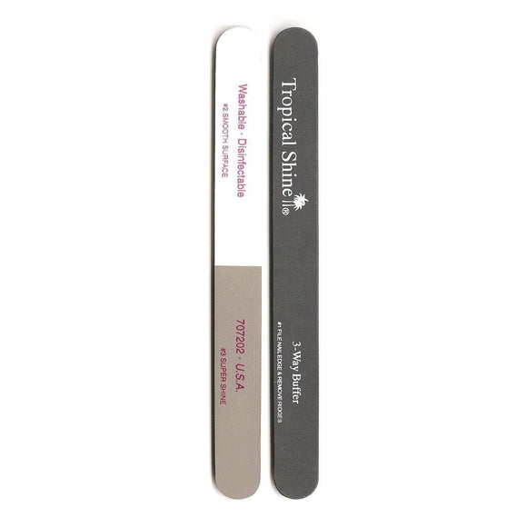 Tropical Shine Nail File Large 3-Way Buffer (Fine - Smooth/Shine) 7 1/2 in x 3/4 in Large Size (707202)-Tropical Shine-Brand_Tropical Shine,Collection_Nails,Collection_Tools and Brushes,Nail_Tools,Tool_Nails,TROP_Buffers,TROP_Fine Files