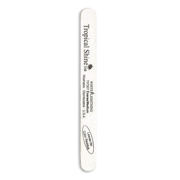 Tropical Shine Nail File White Lightning File 100/ 180 (Coarse/ Medium) 7 1/2 in x 3/4 in Large Size (707307)-Tropical Shine-Brand_Tropical Shine,Collection_Nails,Nail_Tools,Tool_Nails