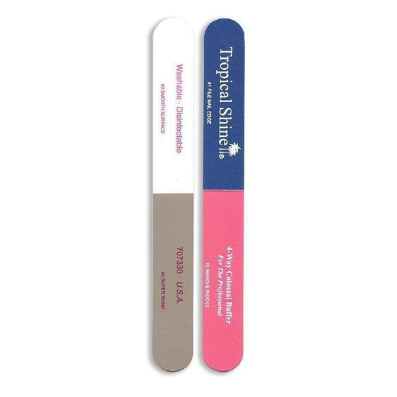 Tropical Shine Nail File 4-Way Buffer (Medium/Fine - Smooth/Shine)-Tropical Shine-Brand_Tropical Shine,Collection_Nails,Collection_Tools and Brushes,Nail_Tools,Tool_Nails,TROP_Buffers,TROP_Fine Files,TROP_Medium Files