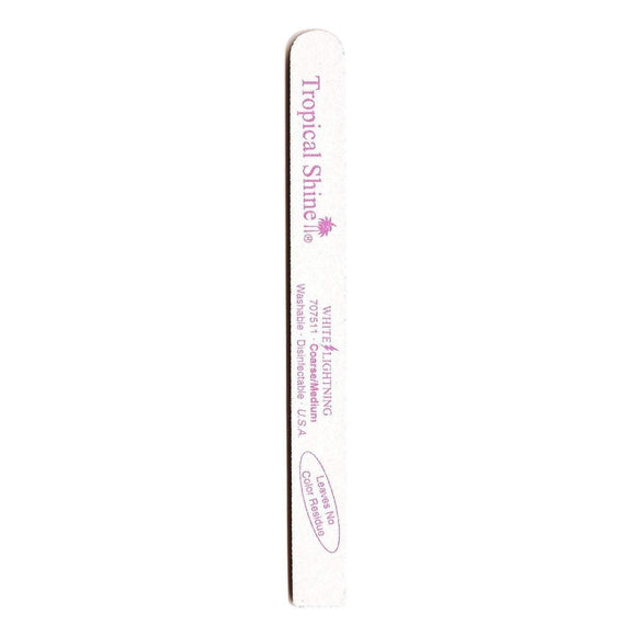 Tropical Shine Nail File White Lightning File 100/ 180 (Coarse/ Medium), One End Square 7 1/2 in x 3/4 in Large Size (707511)-Tropical Shine-Brand_Tropical Shine,Collection_Nails,Nail_Tools,Tool_Nails