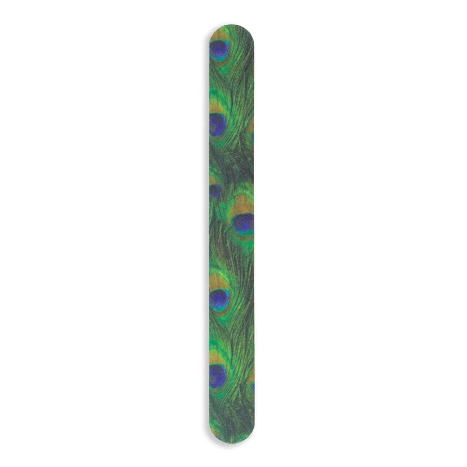Tropical Shine Nail File Peacock 7 in x 3/4 in Large Size (707572)-Tropical Shine-Brand_Tropical Shine,Collection_Nails,Collection_Summer,Nail_Tools,Pride,Tool_Nails
