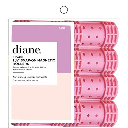 Diane Snap Magnetic Hair Rollers 1 1/8in. Pink 8 Pack