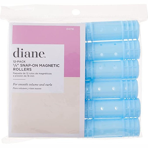 Diane Snap Magnetic Rollers 5/8in. Blue 12Pk
