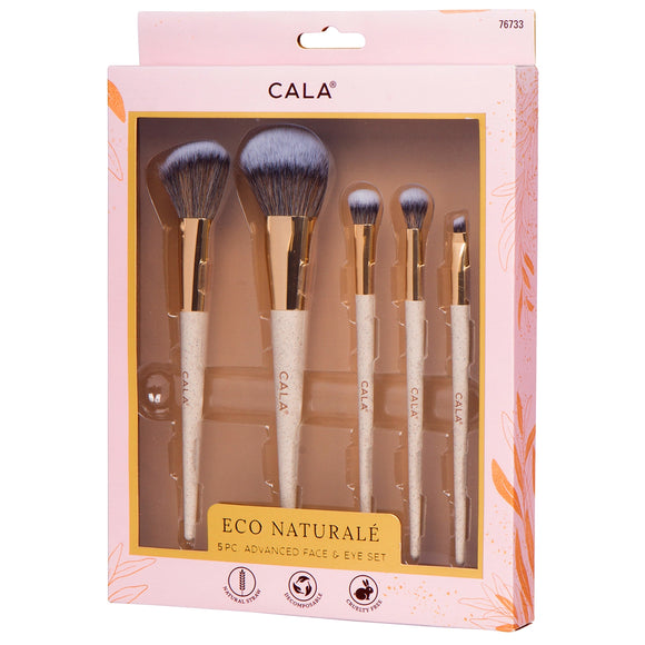 Cala Eco Naturale Face & Eye Makeup Brush Set- 5pc
