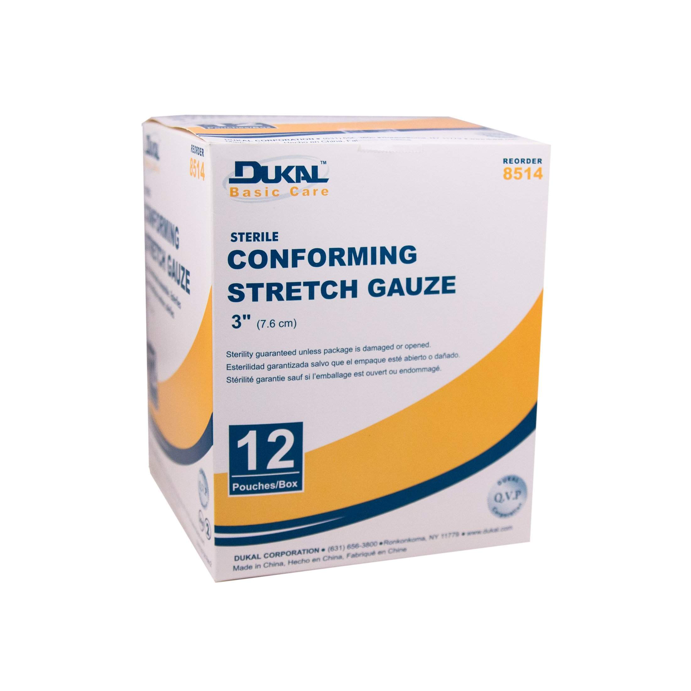 DUKAL 8514 - Basic Care Conforming Stretch Gauze Bandage, 3