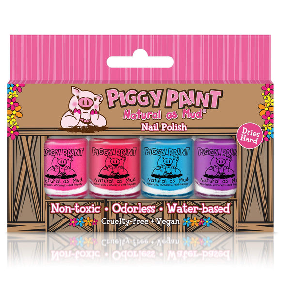 Piggy Paint 4 Neon Polish Box Set-Piggy Paint-Brand_Piggy Paint,Collection_Gifts,Collection_Nails,Gifts and Sets,Gifts_Under 25,Gifts_Under 35,Nail_Polish,Piggy Paint_Gift Set's